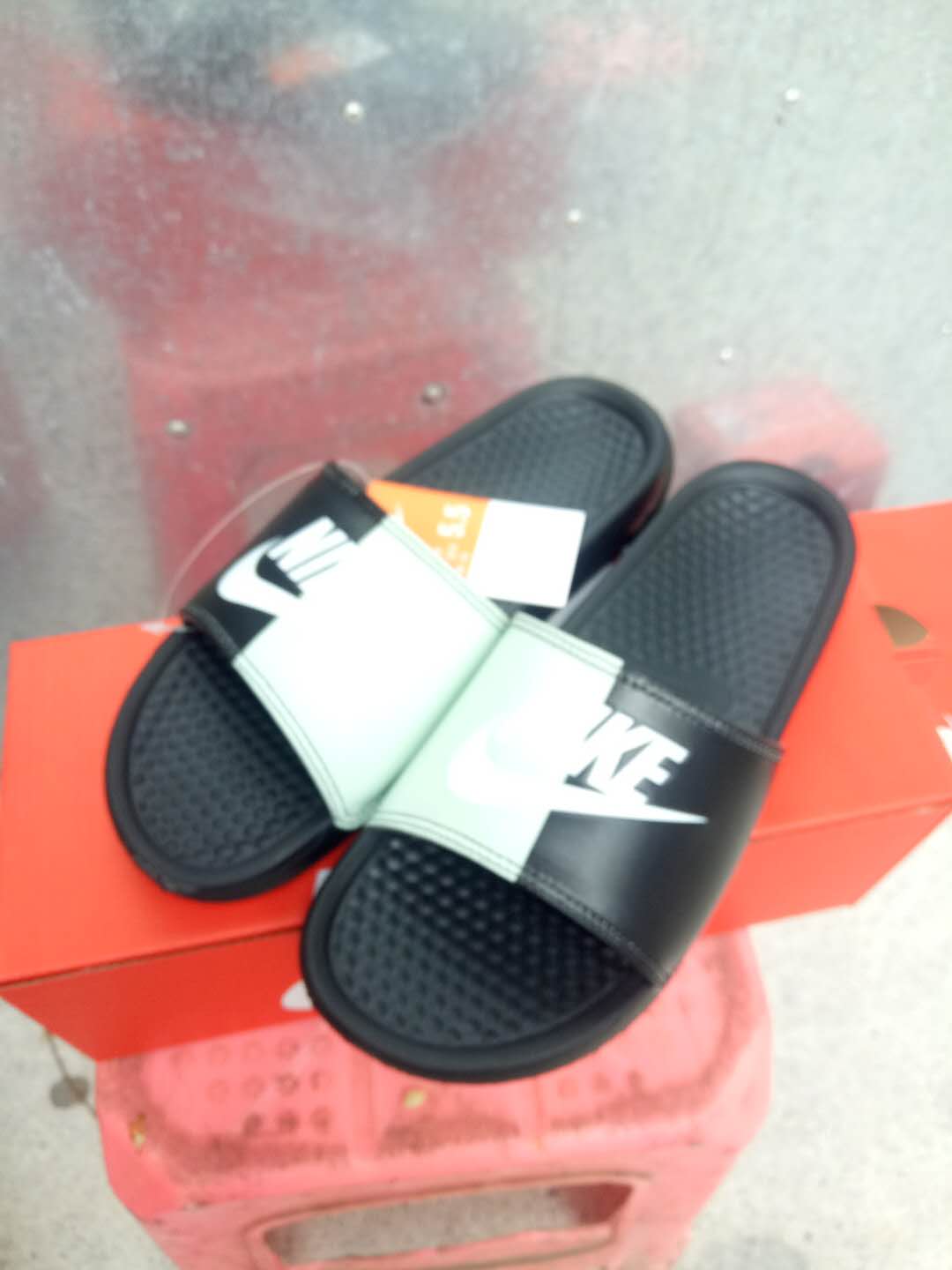 2020 Nike Benassi JDI Black Silver White - Click Image to Close